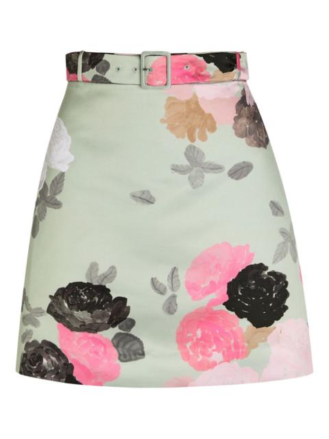 floral-print belted skirt