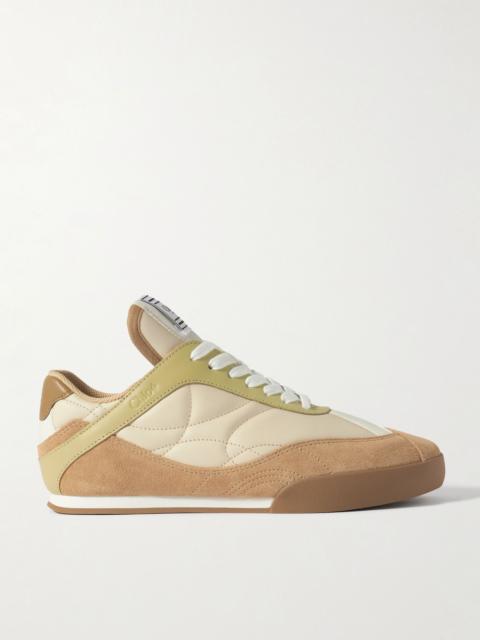 Kick suede and leather sneakers Tan