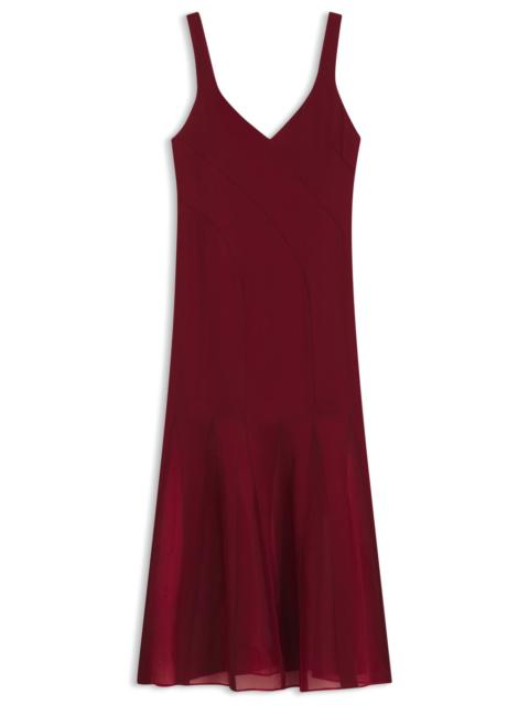 SATIN SLIP DRESS WITH SILK-ORGANZA INSERTS
