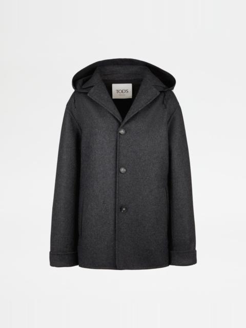 JACKET IN DOUBLE CASHMERE - GREY