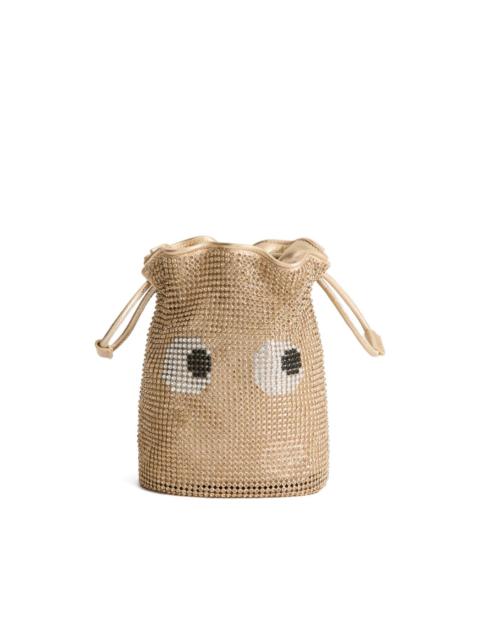 eyes drawstring bucket bag