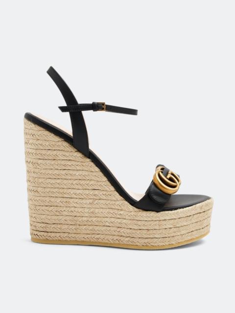 Gucci GG Leather Espadrille Wedges