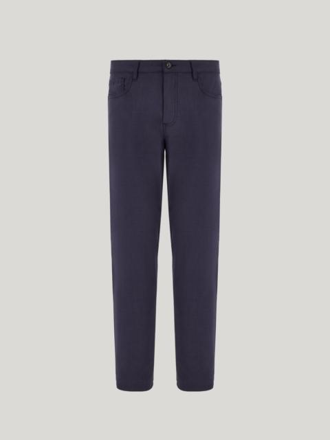 MELANGE BLUE FIVE POCKET PANTS IN WASHABLE IMPECCABILE WOOL