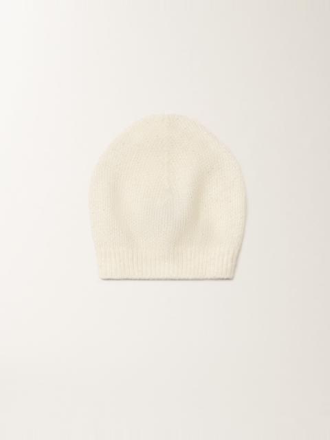 Mohair cap with micro sequins
