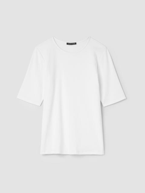 Organic Cotton Stretch Rib Crew Neck Tee