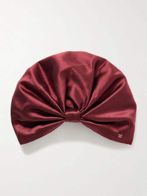 Gathered Silk-satin Head Scarf