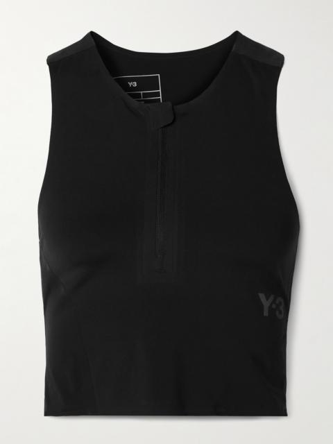 + Y-3 Cutout Printed Recycled Stretch Sports Bra