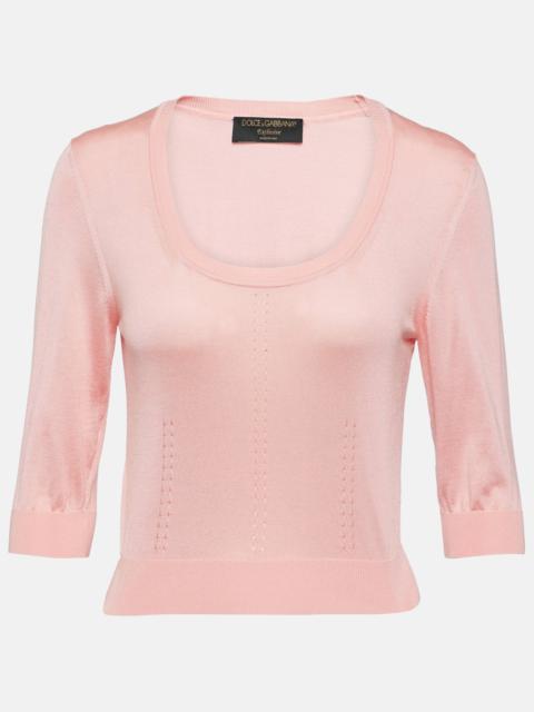 Capri pointelle silk sweater