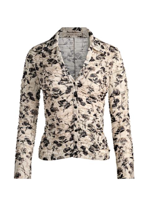 PORTIA MESH BUTTON DOWN