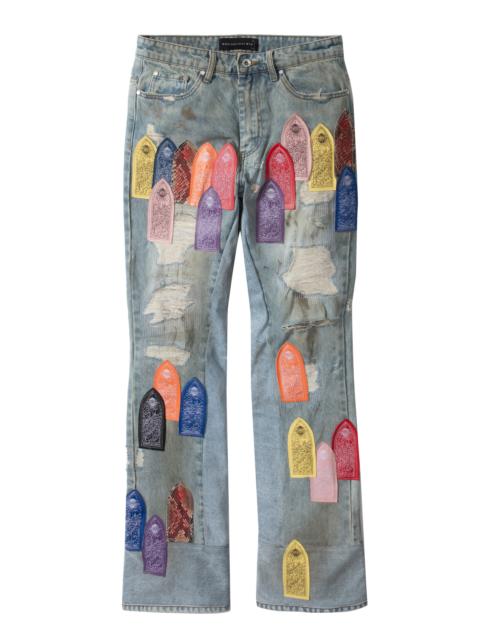 PATCH ARCHED REPAIRED DISTRESSED DENIM