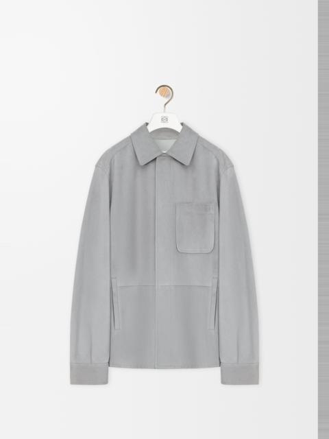 Overshirt in suede lambskin