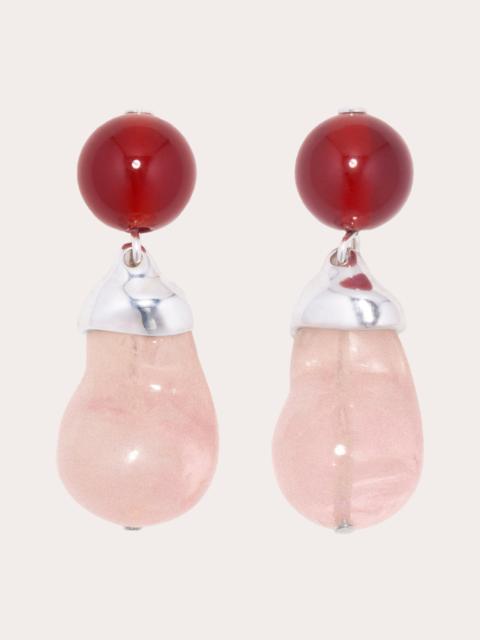 Sterling Silver Agate and Resin Earrings