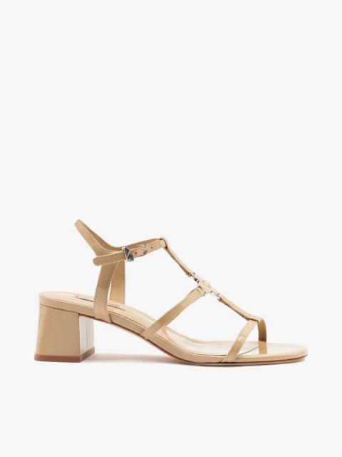 Hana Block Sandal Sand Patent Leather