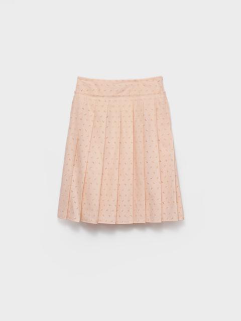 Pleated eyelet lace skirt