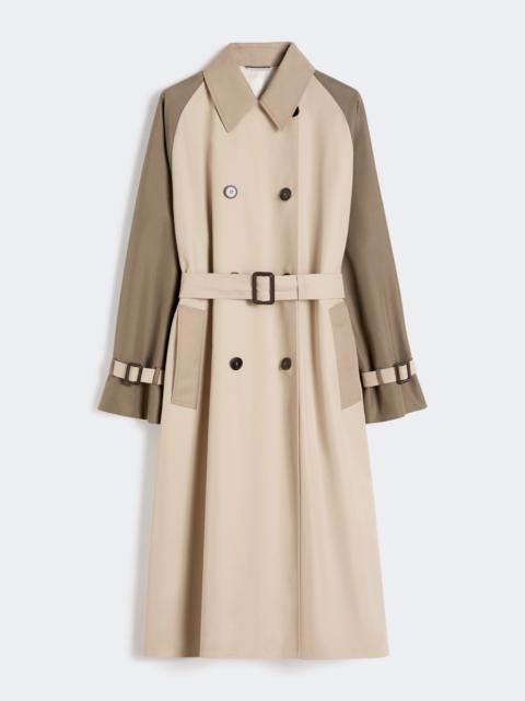 Reversible water-repellent gabardine trench coat - BEIGE