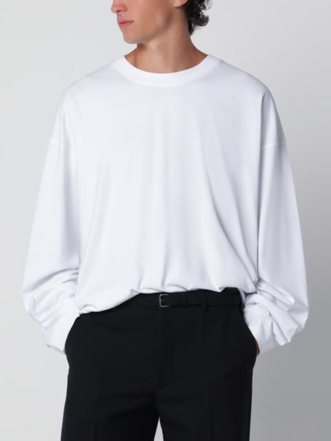 White long-sleeve cotton T-shirt