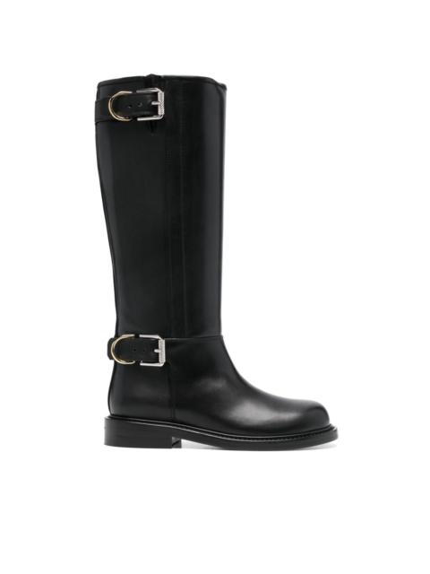 buckled leather boots