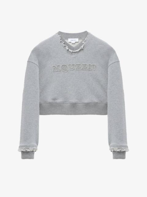 McQueen Logo Cropped Sweatshirt