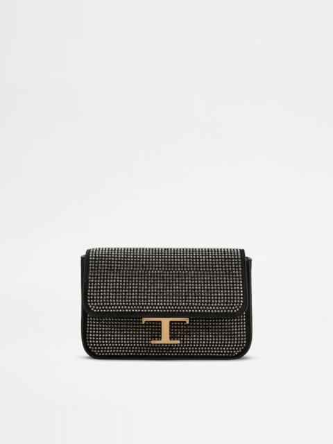 T TIMELESS FLAP BAG IN SUEDE MICRO - BLACK