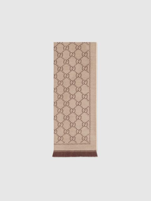 GG jacquard knitted scarf