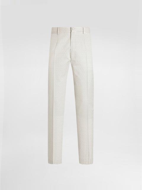 Micro pattern jacquard trousers
