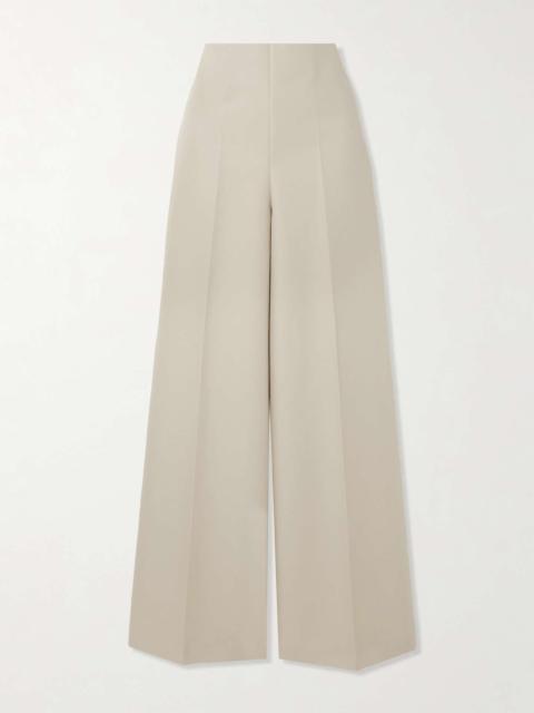 Cotton-twill wide-leg pants Sand