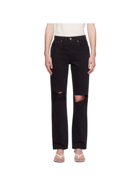 Black High-Rise Loose Jeans