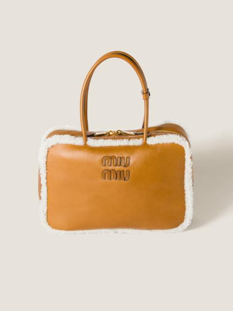 Beau shearling top-handle bag