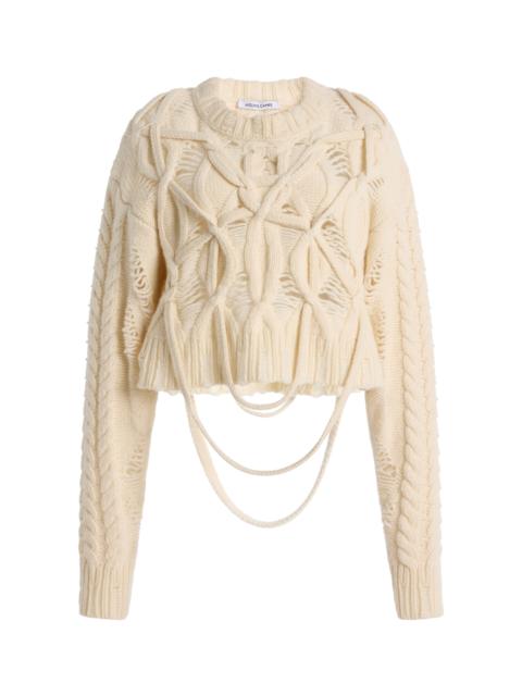 Briar Cable-Knit Wool-Cashmere Sweater ivory