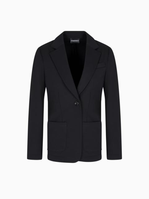 TRAVEL ESSENTIALS CAPSULE COLLECTION SINGLE-BREASTED BLAZER IN INTERLOCK JERSEY