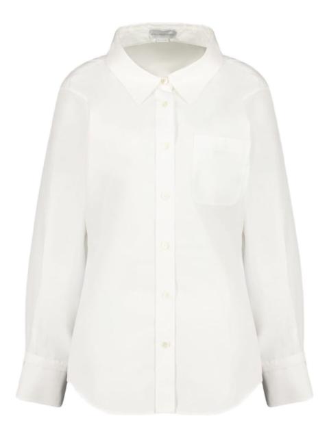 long-sleeve button-up cotton poplin shirt