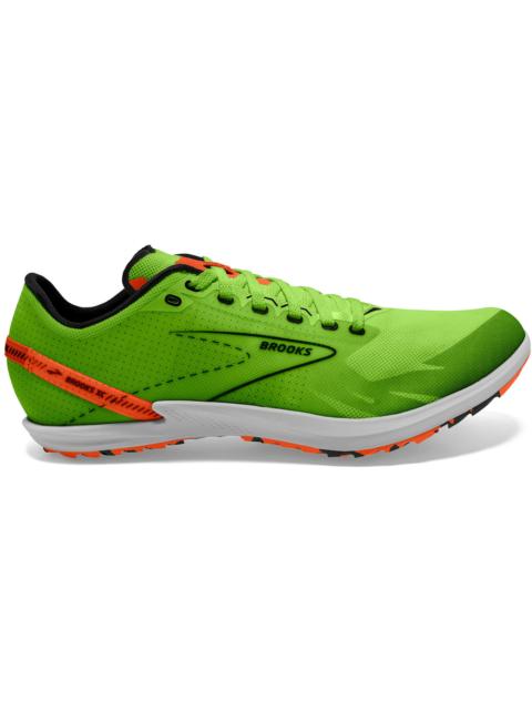 Brooks Draft XC Spikeless Green Gecko Red Orange White