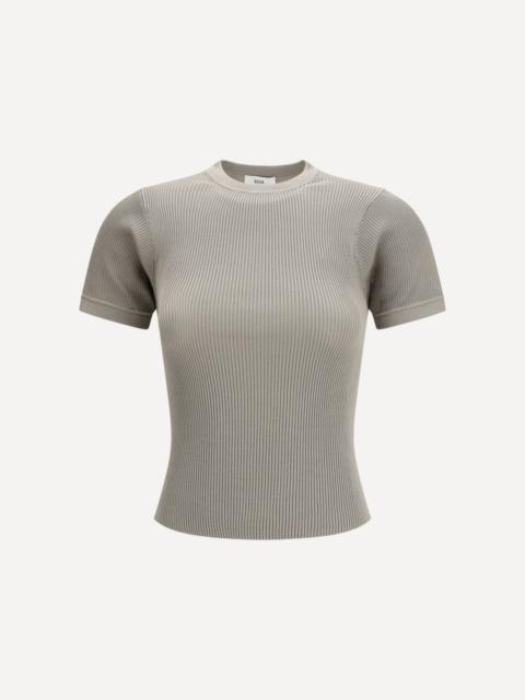 Short-sleeve ribbed T-shirt