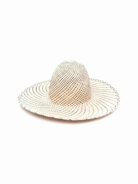 woven wicker-design sun hat