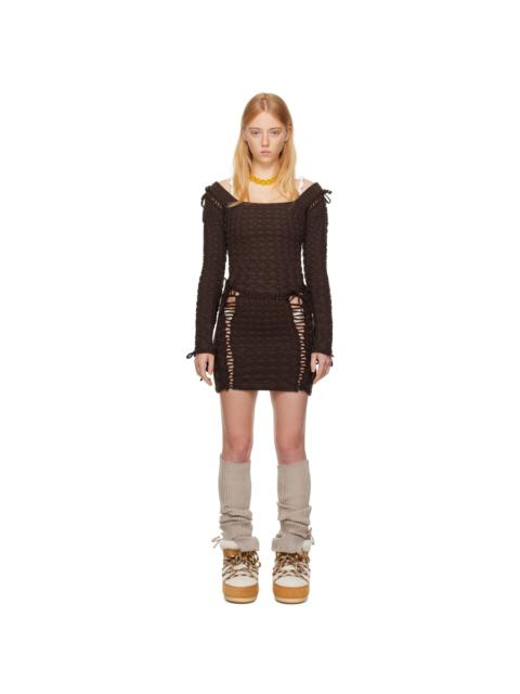 SSENSE Exclusive Brown Expandable Quilted Sweater