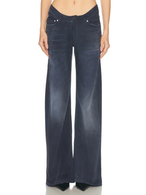 Curved Waist Wide Leg