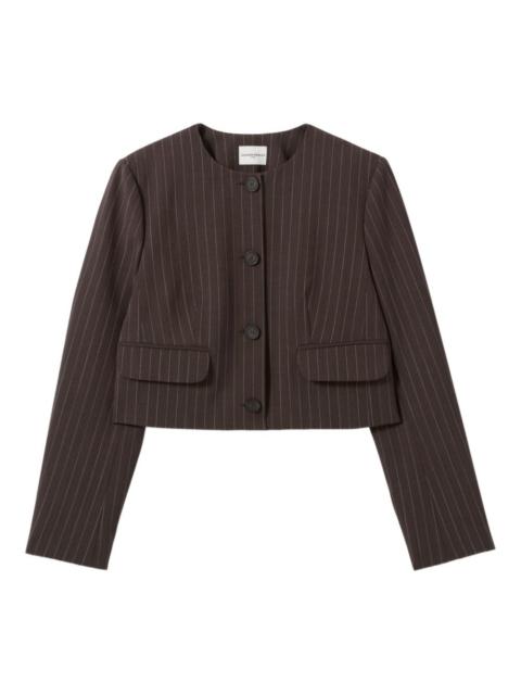 pinstripe cropped jacket