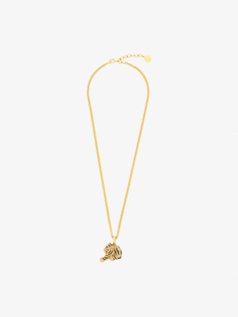 Gold Necklace with Tiger Pendant