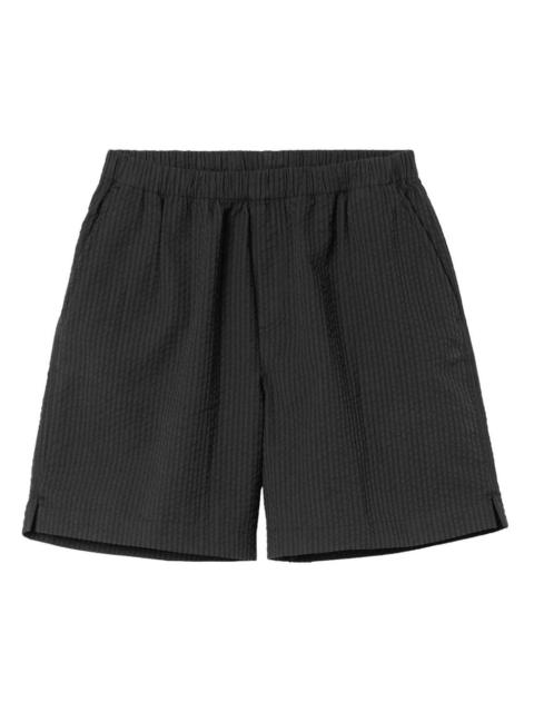 textured elastic-waist shorts