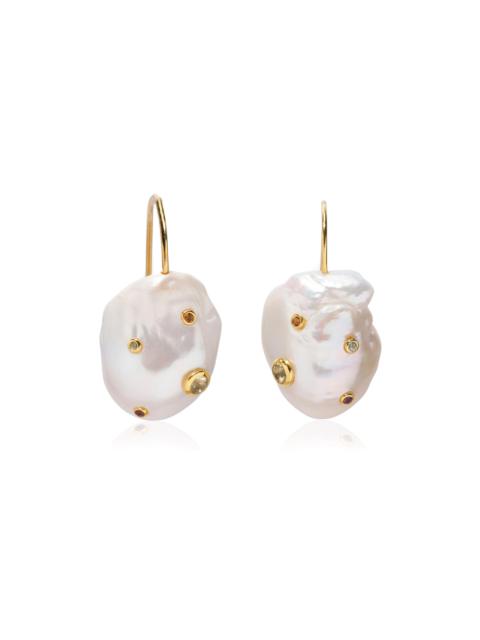Eros Gold-Plated Multi-Stone Earrings white