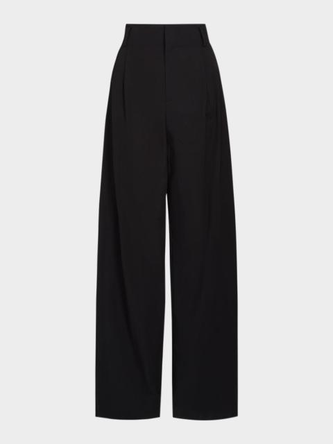 High-Rise Pleated Trousers