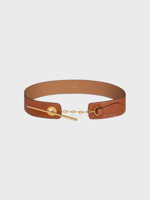 LARGE 50MM CELINE DISC BELT IN SUPPLE NATURAL CALFSKIN