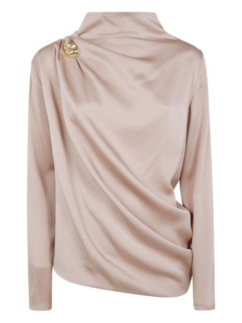 draped embellishment shirt