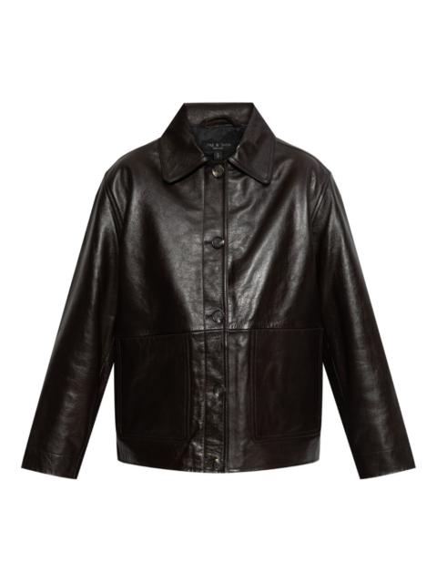 panelled leather jacket