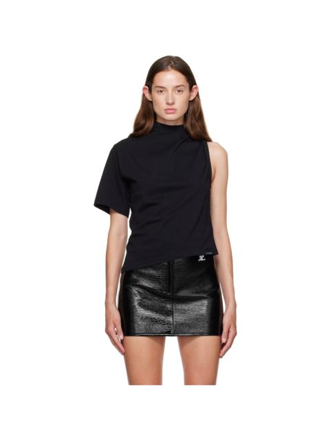 Black Twist Asymmetrical T-shirt