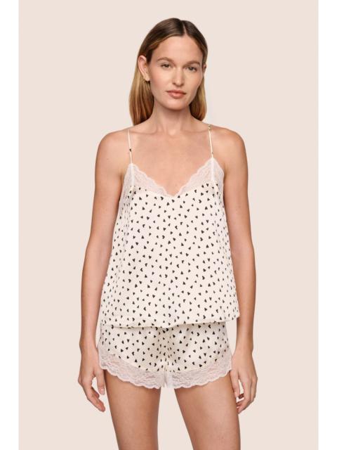 Washable Silk Printed Lace Cami & Short Set