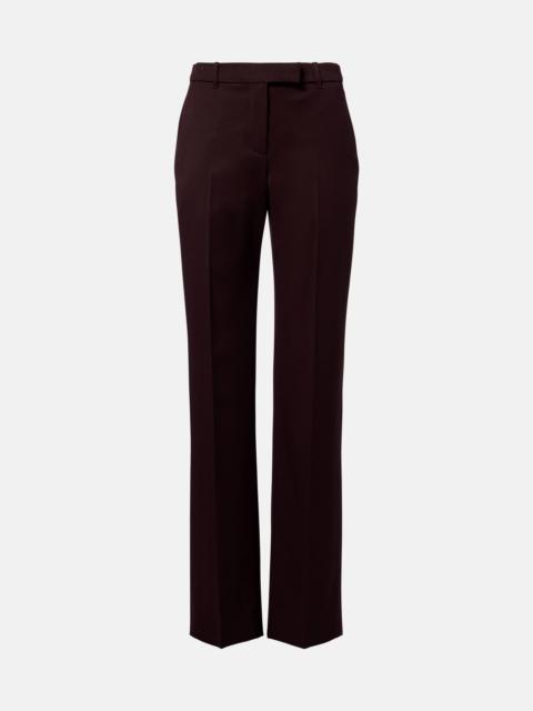 Wool grain de poudre straight pants