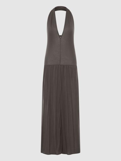 Fluid Jersey Halter Dress - Soot