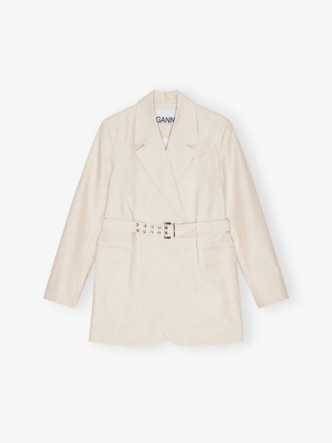 OFF-WHITE COTTON MELANGE TAILORING BLAZER