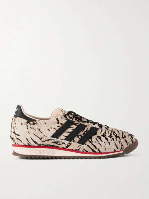 Sl 72 Og Leather-trimmed Zebra-print Calf Hair Sneakers